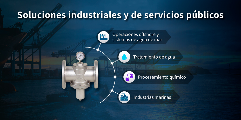 Aplicaciones de la válvula reductora de presión de acero inoxidable dúplex Aplicaciones de la válvula reductora de presión Z-Tide de acero inoxidable dúplex